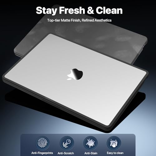Soonjet FlexArmor for MacBook Air 13 inch Case | M5 M4 M3 M2 2026 2025-2022 | Hybrid Design, Cushioned Edges | Anti-Crack Upgrade | Clear Cover 13.6'' Laptop Hard Shell A3449 A3240 A3113 A2681 - color: Frosted Clear