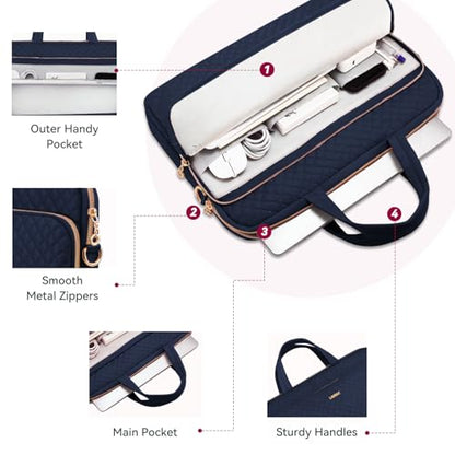 Laptop Case Bag Women Men Computer Sleeve Compatible with MacBook/Dell/HP/Acer/ASUS, Waterproof Shoulder Carrying Briefcase, Blue, 15.6-16 Inch - color: Blue, size: 15.6 Inch