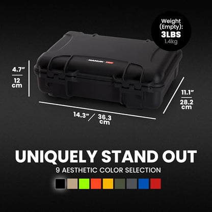 NANUK 910 Empty Waterproof Hard Case – 14.3” x 11.1” x 4.7”, Protective Case for Gear – Impact-Resistant, Dustproof, Airline Carry-On Approved – Made in Canada, Black - color: Black, style: Empty