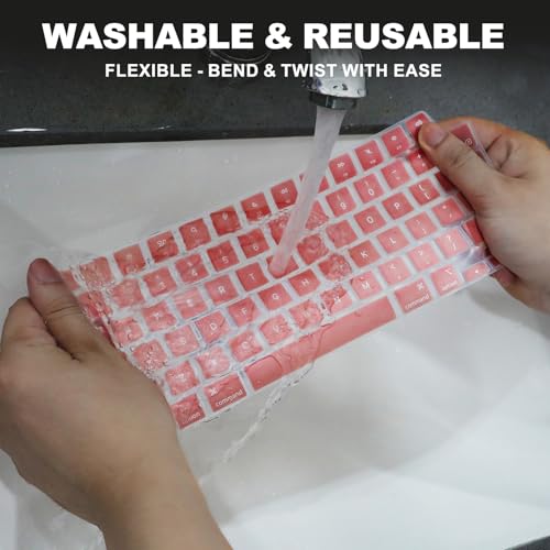 Allinside Keyboard Cover for 2026 MacBook Neo 13-inch A3404 (A18 Pro) & MacBook Air 13"/15" and MacBook Pro 14"/16" (M5 Chip), Premium Silicone Keyboard Protector Skin, US ANSI Layout, Rose Gold - color: Rose Gold