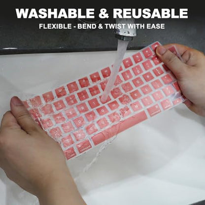 Allinside Keyboard Cover for 2026 MacBook Neo 13-inch A3404 (A18 Pro) & MacBook Air 13"/15" and MacBook Pro 14"/16" (M5 Chip), Premium Silicone Keyboard Protector Skin, US ANSI Layout, Rose Gold - color: Rose Gold