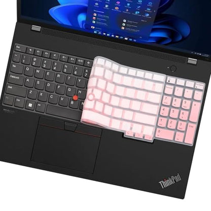 Keyboard Cover for Lenovo ThinkPad E16 L16 P16 P16v (Gen 2/Gen 1) / T16 P16s (Gen 3/Gen 2/Gen 1) 16 inch, Thinkpad L15 Gen 4/3 15.6 inch (Not Fit Thinkpad Z16,L15 Gen 2/1)-OmbrePink - color: OPink
