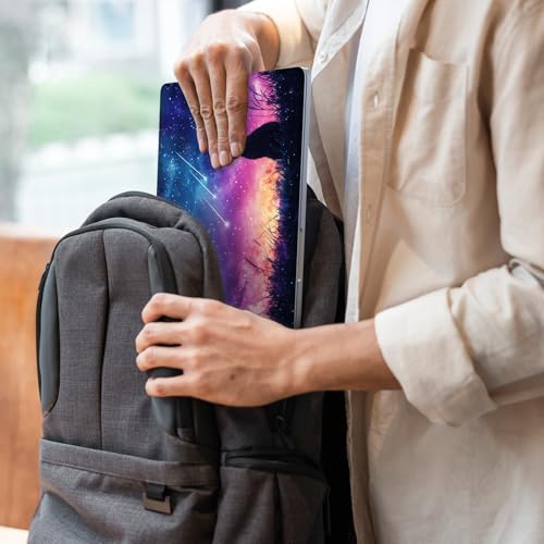 Universal Laptop Skin Sticker Decal with 2 Wrist Pad Skins, Waterproof Scratch Vinyl Cover for 11–15.6 Inch MacBook, HP, Dell, Lenovo, Cutable & Reusable,Galaxy Meteor Cat Art - color: Galaxy Meteor Cat Art