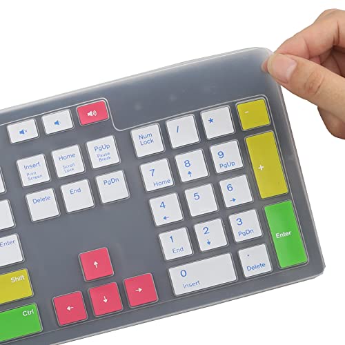 Keyboard Cover Skin for Dell KM636 KB216 KB216t KB216d KB216p Wired & Wireless Keyboard, Dell Optiplex 5250 3050 3240 5460 7450 7050, Dell Inspiron Desktop 24" 27" 5400 5490 7700 7790 3475 3670 3477 - color: Candy Blue