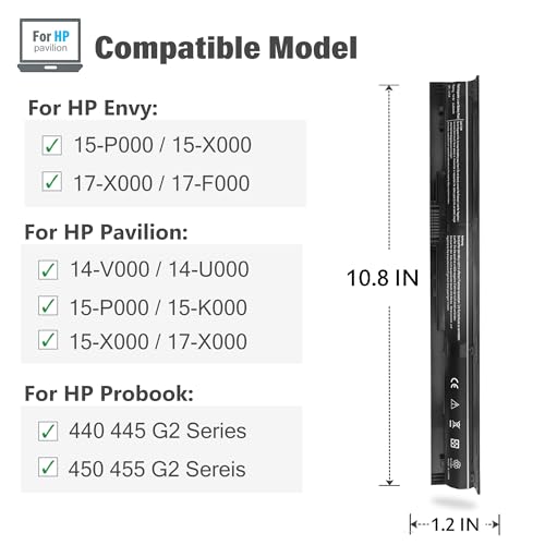 756743-001 VI04 V104 Laptop Battery for HP Pavilion 15-P 17-F Series 15-p011na 15-p165sa 15-p214dx 15-p003ax 17-f115dx 17-f215dx Fit 756744-001 756478-421 HSTNN-DB6K TPN-Q140 [14.8V 2600mAh 4Cell]