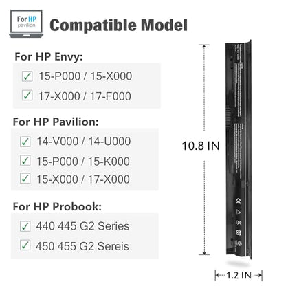 756743-001 VI04 V104 Laptop Battery for HP Pavilion 15-P 17-F Series 15-p011na 15-p165sa 15-p214dx 15-p003ax 17-f115dx 17-f215dx Fit 756744-001 756478-421 HSTNN-DB6K TPN-Q140 [14.8V 2600mAh 4Cell]