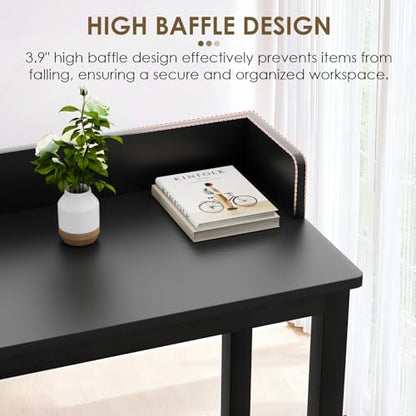 Clevich Overbed Table with Wheels, 16" D x 71" W x 41" H Mobile Bed Desk | Queen Full Size Mobile Computer Desk with eavy Duty Metal Leg, Standing Laptop Cart, for Bedroom, Living Room - color: Black