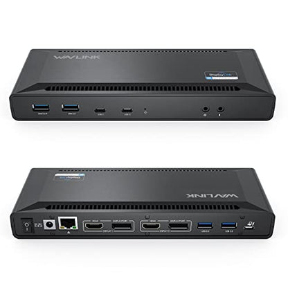 WAVLINK USB C Docking Station Dual 4K@60Hz(2 HDMI+2DP) | 100W PD Charging, Compatible with Thunderbolt 4/3, M1-M5 Mac/Neo, Windows, 10Gbps USB C, LAN, Displaylink Driver Required