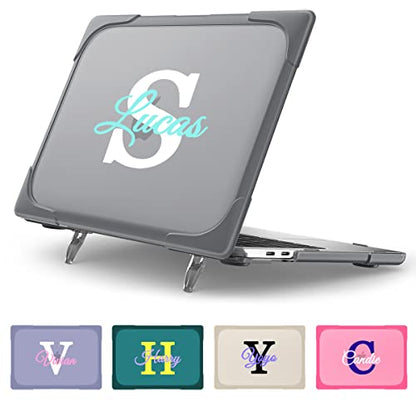 Batianda Custom Name Heavy Duty Case for MacBook Pro 13 Inch 2020 2022 | Add Your Name or Initials, Ergonomic Foldable Stand Holds 22lbs, TPU Bumper, Matte Hard Shell, Fits A2338 M2/A2251/A2289 - color: Customizable Name