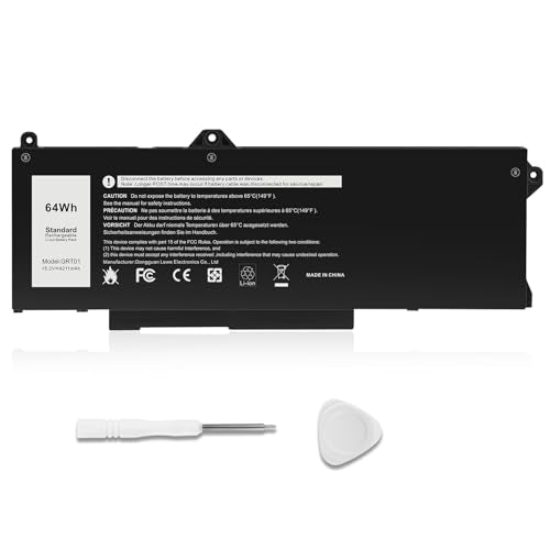 TREE.NB 64Wh GRT01 Battery Replacement for Dell Latitude 15 5521 5531 14 5421 5431 Precision 3470 3561 3571 Alienware m17 R5 AMD Series R05P0 00P3TJ 0P3TJ VXD57 05RGW 9JRV0 0R05P0 - size: 9.21x3.46x0.28inch GRT01