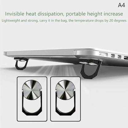 Portable Foldable Laptop Stand with Heat Dissipation Alloy Lightweight Risers for 13-17Inch Laptops Risers Accessory Foldable Laptop Cooling Stand Zinc Alloy - color: Black