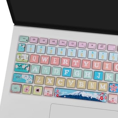 Keyboard Cover for Dell Inspiron 15 3000 5000 7000 3510 3511 3515 3525 3530 3535 5510 5515 5518 7510 15.6", Inspiron 16 7610, Vostro 15 3510 5510 5515, Latitude 3520, Sakura - color: Sakura