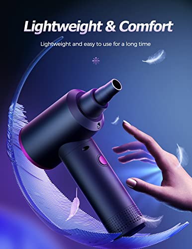 Higynator Compressed air Duster - 3 Gear Adjustable 100000RPM Electric with LED Light, Cordless Blower for Computer Keyboard Car Cleaning Kit 9000mAh Rechargeable Dust Remover, Black (AD36)