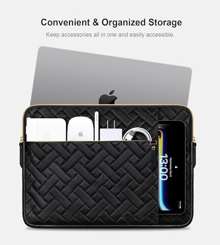 Lacdo Laptop Sleeve Case for 14 inch New MacBook Pro M5 Pro/Max A3426 A3427 (2026), M5/M4/M3/M2/M1 A3434 A3112 A3401 A3185 A2918 A2992 A2779, 13.8 inch Surface Laptop 7th Computer Bag, Elegant Black - color: Elegant Black, size: New MacBook Pro 14 Inch