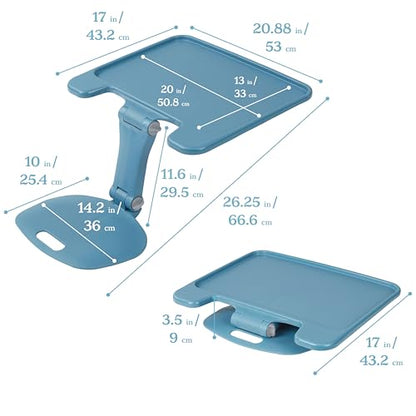 ECR4Kids The Surf Folding Portable Lap Desk, Large, Flexible Seating, Peacock Blue - color: Peacock Blue