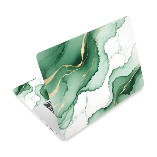 Laptop Skin Sticker Decal PVC Vinyl Sticker Notebook PC Protector Waterproof Scratch Resistant Laptop Skin for 12.1 13 13.3 13.6 14 15 15.3 16 Inch Green Marble with Gold Accents - color: Green Marble