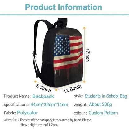 Fashion Computer Bag, Durable Travel Laptop Backpack, Water Resistant College Bag For Women Men American Flag Art - color: Color561