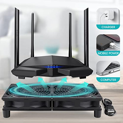 Wathai 240mm Router Cooling Fan for Computer Cooler Small Box 5V USB | USB Powered Multi Speed Electronics Cooling Pad, Modem Receiver TV Box Amplifier Receiver Stand, Small Computer Fans - style: 240mm USB fan