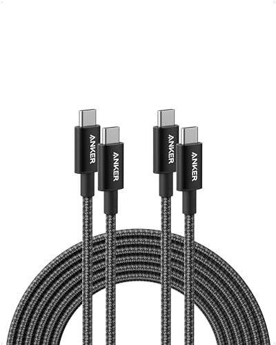 Anker USB C to USB C Cable (10FT, 2Pack), Type-C 100W Charger Cord Fast Charging for iPhone 17 Series,MacBook Pro 2020,Pixel and More(Black) - color: Black, size: 10ft