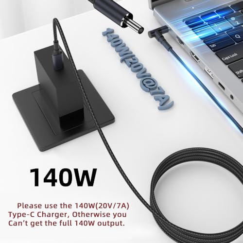 Type C USB-C Input to 20V DC 5.5 * 2.1mm Output Power 100W 135W 140W 65W PD Charge Cable for Laptop - style: 140W DC5.5X2.1MM