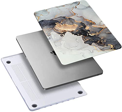 Compatible with MacBook Air 13 inch Case 2021 2021 2020 2019 2018 Release M1 A2337 A2179 A1932, Protective Plastic Hard Shell Case & Keyboard Cover, Has Logo Cutout, Blue Gold Marble - color: 01 Blue Gold
