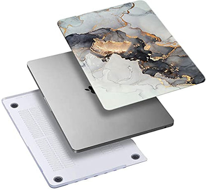 Compatible with MacBook Air 13 inch Case 2021 2021 2020 2019 2018 Release M1 A2337 A2179 A1932, Protective Plastic Hard Shell Case & Keyboard Cover, Has Logo Cutout, Blue Gold Marble - color: 01 Blue Gold