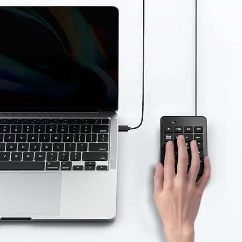 CBUS Wired USB-C Numeric Keypad for Laptop, 23 Keys Numpad Keyboard with Tab, Home, Email & Calculator Keys, 5ft Cable, Small and Lightweight Design - size: USB-C