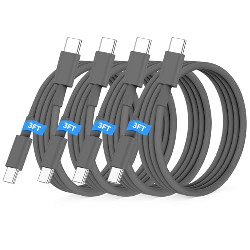 USB C to USB C Cable 3FT for Apple iPhone 16 15 Charger Cord,4Pack 60W C to C Cable Fast Charging Wire for iPhone 16 15 Pro Plus Pro Max iPad Pro/Air MacBook Pro/Air,for Galaxy S24 S23-Gray - color: Dark Green, size: 4Pack 3Feet 60W