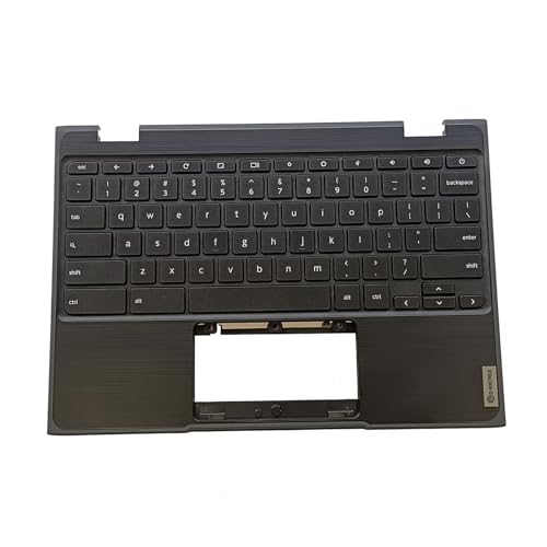 Replacement Laptop Upper Case Palmrest with US Keyboard and Touchpad Assembly Part for Lenovo Chromebook 100E 2nd Gen AST 5CB0Z21474 Black (C+KB)