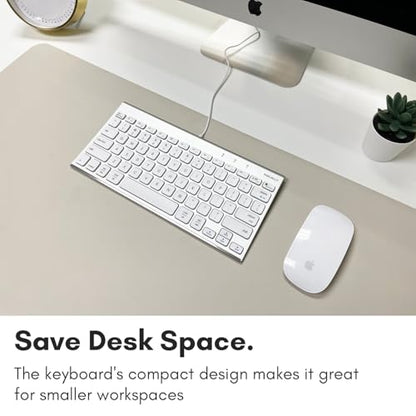 Macally Wired Keyboard for Mac | Compatible Apple Keyboard (78 Keys, Plug and Play USB) Compatible with MacBook Pro/Air, iMac, Mac mini/Pro, Laptop, Computer Desktop