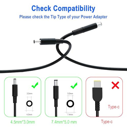 65W 45W la65ns2-01 Laptop Charger Compatible with Dell Inspiron 16 13 14 15 17 3000 5000 7000 Series 2-in-1 Series 1545 3558 3181 5100 5535 5559 5567 XPS 9350 9360 Laptop Power 4.5 * 3.0&7.4 * 5.0