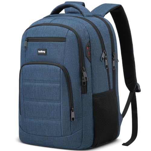 Classic Laptop Backpack for Men,Durable Water-Resistant Business Commuter College Travel Bag, Water-Repellent School Bookbag for Teen Boys - color: Darkblue, size: 15,6 inch