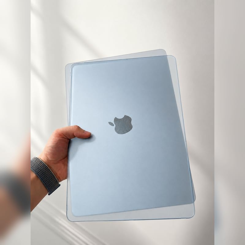 Soonjet Invisible Armor for MacBook Air 13 inch Case M5 M4 M3 M2 2026-2022 | 100% Color Match, Sky Blue Clear Matte, Protective Hard Shell, Anti Fingerprint & Scratch, Ultra Thin, Close Seamlessly - color: Sky Blue Clear