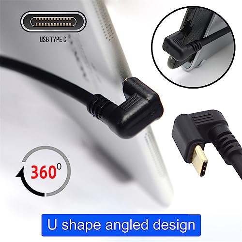 USB-C USB 3.1 Type-C Male to USB 3.0-A Female 10Gbps OTG Data Power Cable Opposite U Shape Back Angled - style: U Shape Back Cable