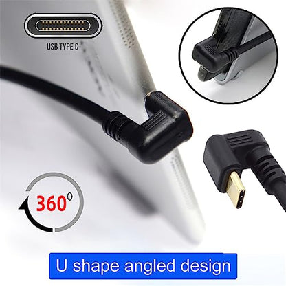USB-C USB 3.1 Type-C Male to USB 3.0-A Female 10Gbps OTG Data Power Cable Opposite U Shape Back Angled - style: U Shape Back Cable