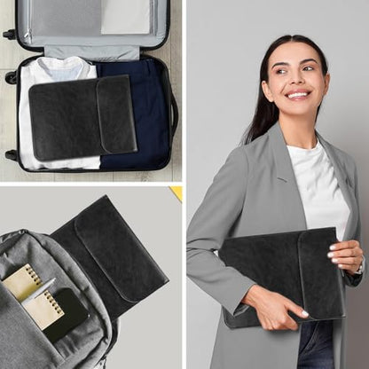 Allinside 15-16 inch Laptop Sleeve Case Compatible with MacBook Pro 16 2021-2026/MacBook Pro 15 2016–2019, Waterproof PU Leather Laptop Sleeve Bag Protective Vertical Case Cover, Black - color: Black, size: 15.6 in for Macbook Pro15/Pro 16