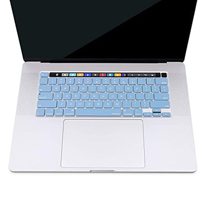 MOSISO Keyboard Cover Compatible with MacBook Pro 13 inch M2 2023, 2022, 2021 2020 M1 A2338 A2289 A2251&Compatible with MacBook Pro 16 2020 2019 A2141 Touch ID,Protective Silicone Skin, Airy Blue - color: Airy Blue
