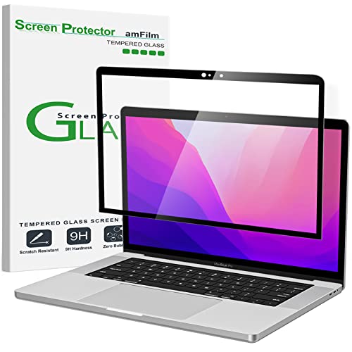 amFilm Designed for MacBook Pro 13 Inch(2016-2022, M1/M2) /MacBook Air 13 Inch(2018-2021, M1) Tempered Glass Screen Protector [Zero Bubbles][9H Hardness][ Anti-Scratch][ Anti-fingerprint] | Scratch Protection, Easy to Instllation & Bubble Free, HD Clear,