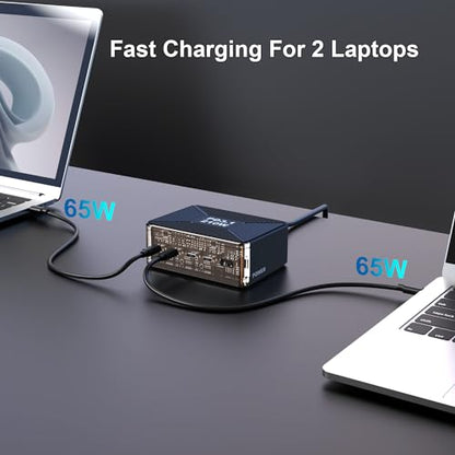 210W USB C Charger, Graaci GaN 5-Port PD3.1 140W 100W PPS Fast Charging Station, Type C Laptop Wall Charger Power Adapter for MacBook Pro/Air M2, iPhone 15 Pro, Galaxy S23 Ultra, Pixel 8, Steam Deck