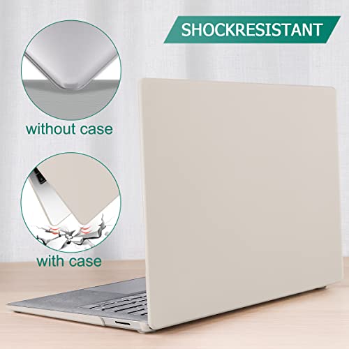 May Chen Case for 13.5" Microsoft Surface Laptop 3/4/5 with Alcantara Palm Rest Model 1867 1958 1950 (2019 2021 2022), Plastic Hard Shell Case with Keyboard Cover + Screen Protector, Stone - color: Stone