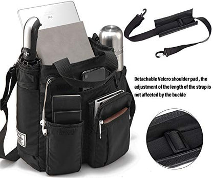 d'yallee Crossbody Messenger Bag Men Waterproof Shoulder Business Work Bag Nylon - color: Black