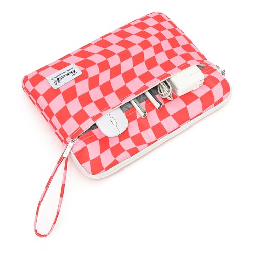 Canvaslife Laptop Sleeve Case Cover with Pocket for MacBook Pro 14 inch and 14 inch-14.4 inch HP, Lenovo, Dell, ASUS, Acer Notebook Computer (New Pink Checker) - color: New Pink Checker, size: 14 inch / 14.0 inch