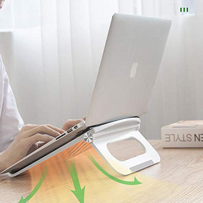 Laptop Stand for Desk Stable Foldable Adjustable Multi-Angle Computer Desktop Holder Ventilated Lapdesks Riser for Mackbook, Lenovo, Dell, iPad, HP - Within 17' (Black) - color: black