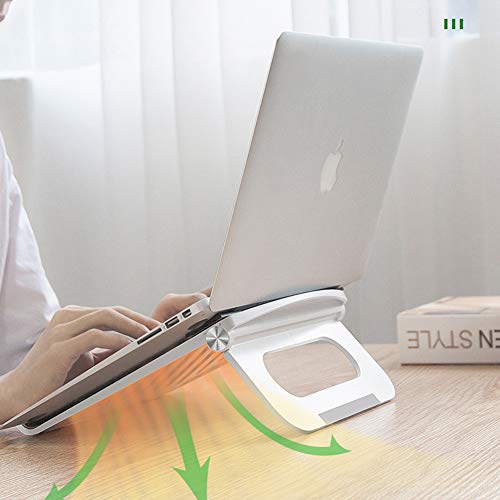 Laptop Stand for Desk Stable Foldable Adjustable Multi-Angle Computer Desktop Holder Ventilated Lapdesks Riser for Mackbook, Lenovo, Dell, iPad, HP - Within 17' (Pink) - color: pink