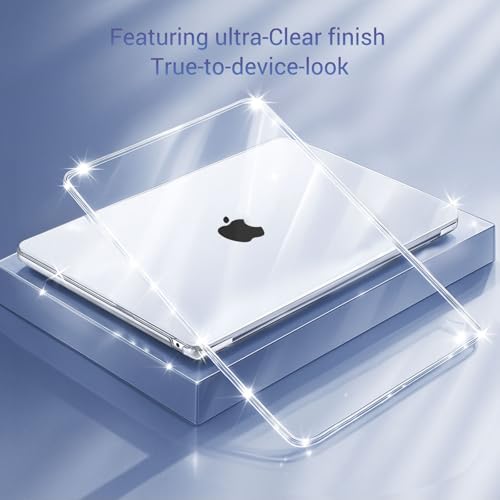 MOSISO Compatible with MacBook Air 13 inch Case M5 2026 M4 M3 M2 2025-2022 | A3449 A3240 A3113 A2681, Hard Shell&Keyboard Cover&Screen Film&Pouch for MacBook Air 13.6 inch Case, Crystal Clear - color: Crystal Clear