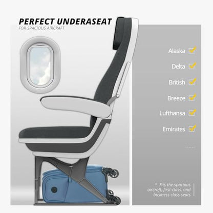 Verage Underseat Carry On Luggage with Wheels,14.5-Inch Plus Underseat | Personal Item Bag,Airline Approved, Laptop Compartment, USB Charging Port - color: Coast Blue, size: 14.5-Inch Plus Underseat