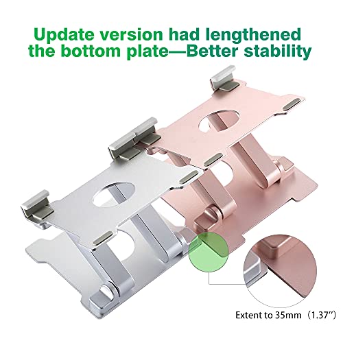 KABCON Tablet Stand,【Updated】 Adjustable Eye-Level Aluminum Solid Desktop Stand Holder,Compatible with iPad Series,Microsoft Surface Series,Samsung,Kindle Fire,Etc.Up to 15'' Tablets-Pink - color: Large-Pink