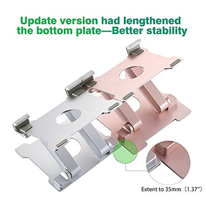 KABCON Tablet Stand,【Updated】 Adjustable Eye-Level Aluminum Solid Desktop Stand Holder,Compatible with iPad Series,Microsoft Surface Series,Samsung,Kindle Fire,Etc.Up to 15'' Tablets-Pink - color: Large-Pink