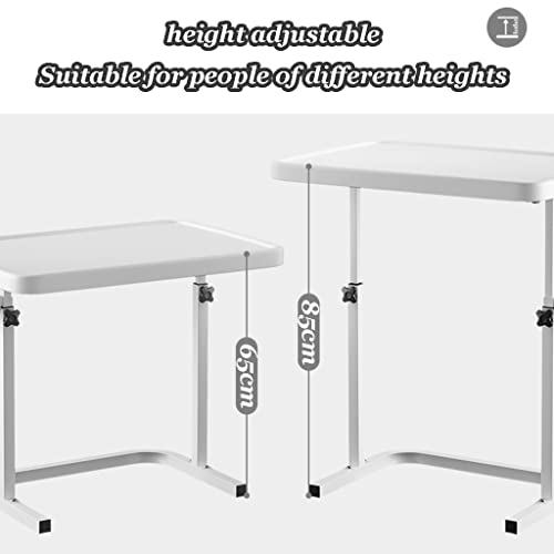 Small Computer Desk for Apartment Living Room, Height Adjustable Standing Desk Foldable Lift Sofa Side Table, Home Office Table with Cup Holder(Green) - color: Green