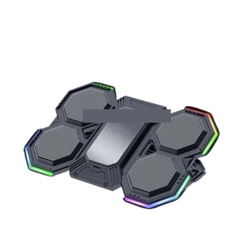 Gaming Laptop Cooler Pad Six Fan 15.6 Inch Adjustable Notebook Stand RGB Fast Heat Dissipation with 2 USB Ports(A) - color: A